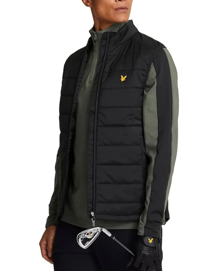 Lyle & Scott Wadded Golf Gilet Vest in Black