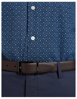 Marcs Oden Reversible Leather Belt in Black/Chocolate