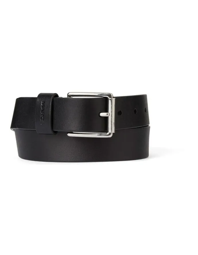 Marcs Oscar Leather Jeans Belt in Black