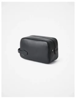 Marcs Ruben Leather Washbag in Black