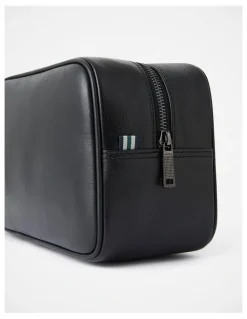 Marcs Ruben Leather Washbag in Black