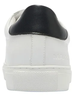 Marcs Varsity Leather Sneakers in White/Black