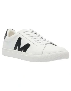 Marcs Varsity Leather Sneakers in White/Black