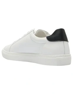 Marcs Varsity Leather Sneakers in White/Black