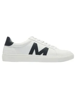 Marcs Varsity Leather Sneakers in White/Navy