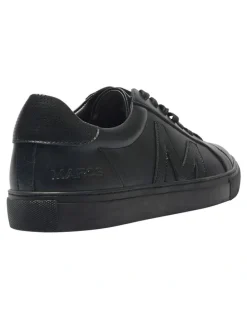Marcs Varsity Leather Sneakers in Black