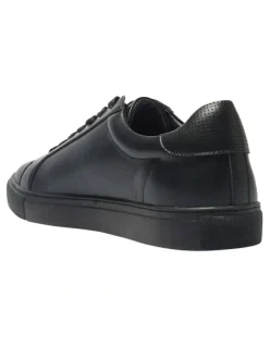 Marcs Varsity Leather Sneakers in Black