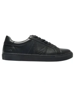 Marcs Varsity Leather Sneakers in Black