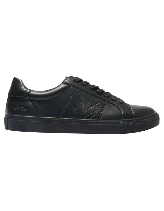Marcs Varsity Leather Sneakers in Black