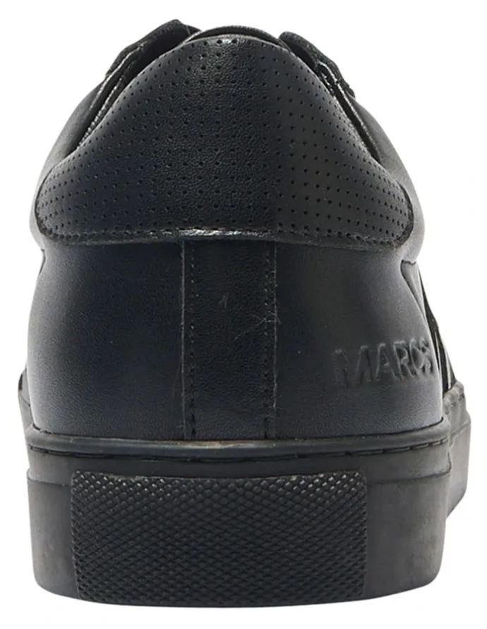 Marcs Varsity Leather Sneakers in Black