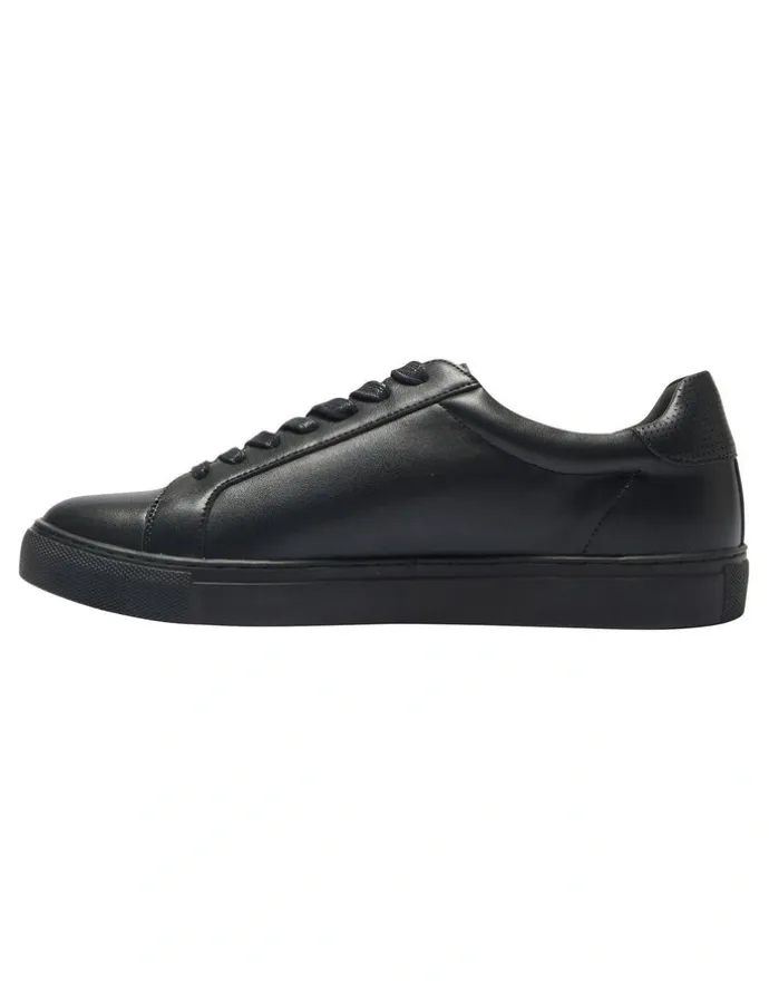 Marcs Varsity Leather Sneakers in Black