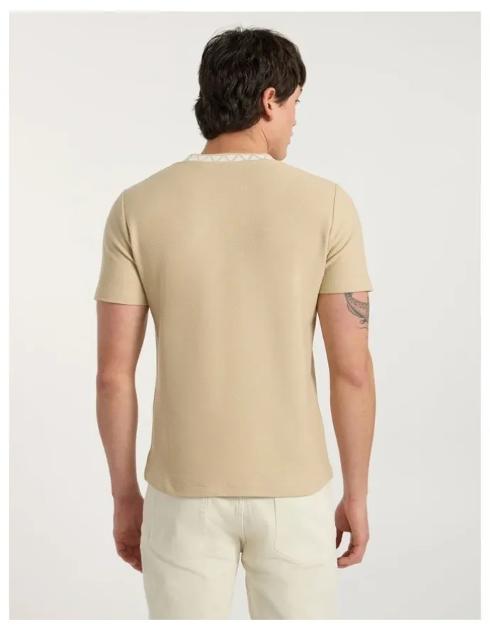 Marcs Boston Textured Tee in Latte