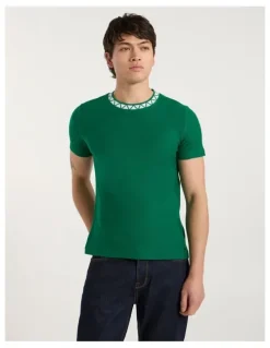 Marcs Boston Textured Tee in Racing Green