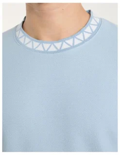 Marcs Boston Textured Tee in Suede Blue