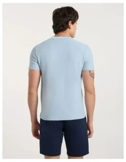 Marcs Boston Textured Tee in Suede Blue