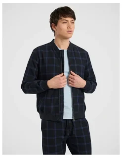 Marcs Colonel Cotton Linen Bomber in Dark Navy
