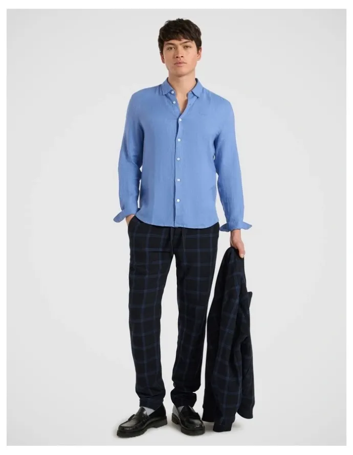 Marcs Colonel Cotton Linen Pant in Dark Navy