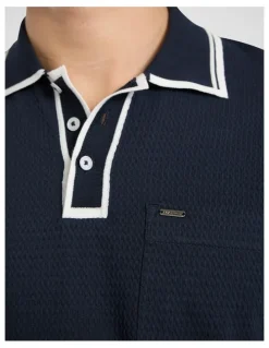 Marcs Dane Border Polo in Navy