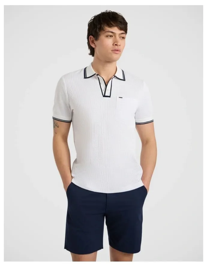 Marcs Dane Border Polo in White