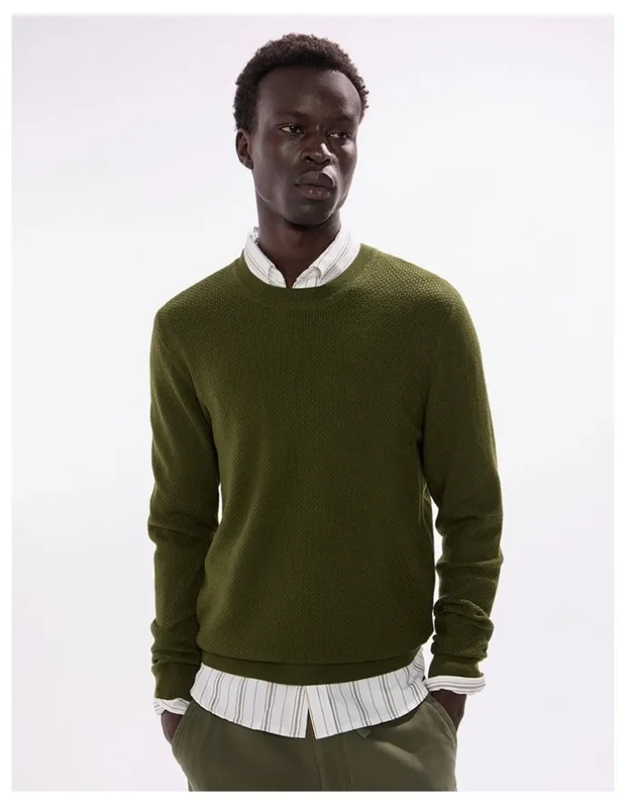 Marcs Gordon Textured Merino Knit in Agave Green