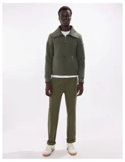 Marcs Helme 1/4 Zip Sweat in Agave Green