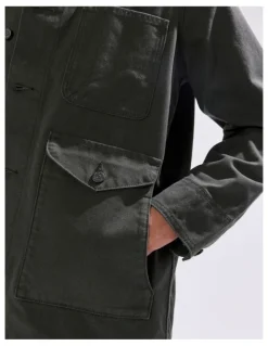Marcs Jake Cotton Jacket in Dark Moss