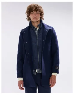 Marcs Kurt Wool Blend Coat in Navy