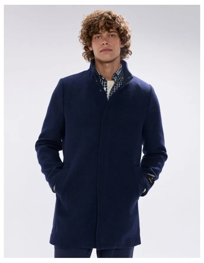 Marcs Kurt Wool Blend Coat in Navy
