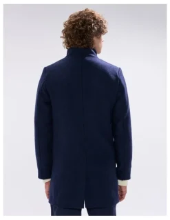 Marcs Kurt Wool Blend Coat in Navy