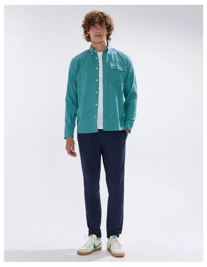 Marcs Kyle Brushed Cotton Shirt in Bayou Blue