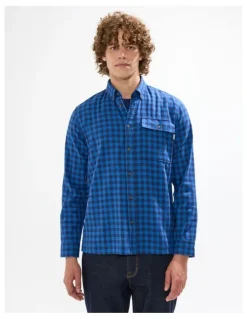 Marcs Len Check Shirt in Navy