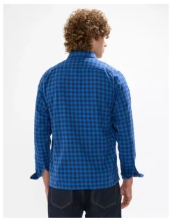 Marcs Len Check Shirt in Navy
