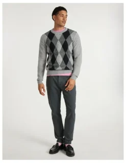 Marcs Matt Argyle Knit in Grey Multi
