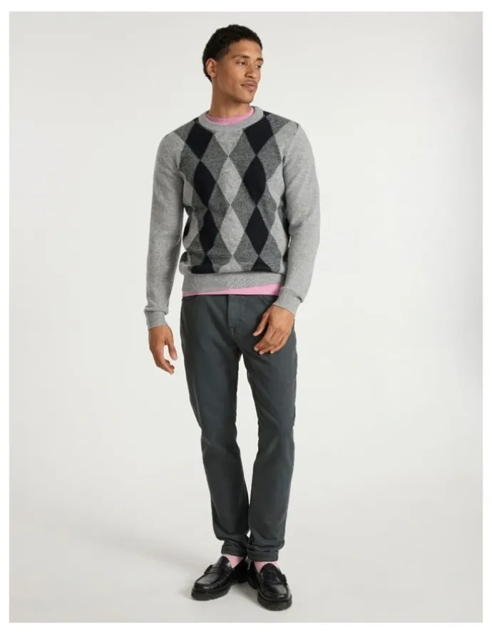 Marcs Matt Argyle Knit in Grey Multi