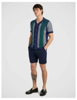 Marcs Monaco Knit Shirt in Navy Multi