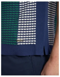 Marcs Monaco Knit Shirt in Navy Multi