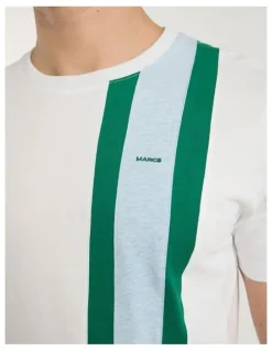 Marcs Riccardo Applique Stripe Tee in White