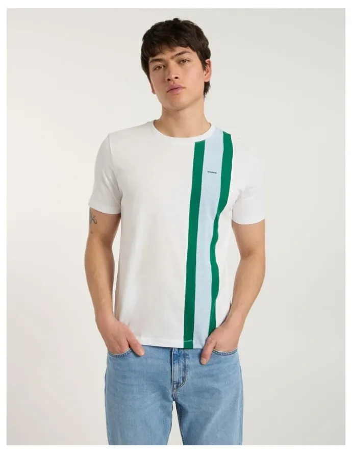 Marcs Riccardo Applique Stripe Tee in White