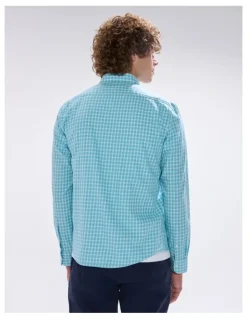 Marcs Sebastian Check Shirt in Aquamarine Blue