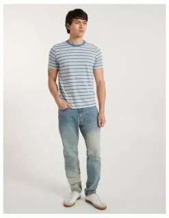 Marcs Silverstone Stripe Tee in Blue Stripe