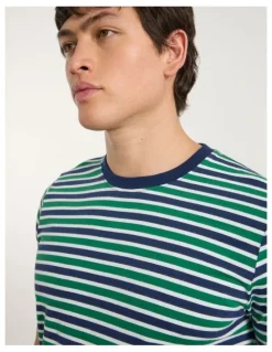 Marcs Silverstone Stripe Tee in Green Stripe