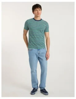 Marcs Silverstone Stripe Tee in Green Stripe