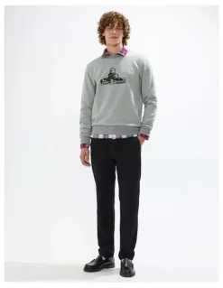 Marcs The Karting Line Sweat in Grey Marle