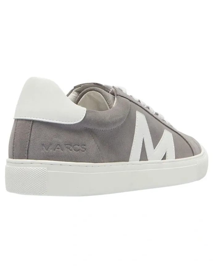 Marcs Varsity Leather Sneakers in Grey/White