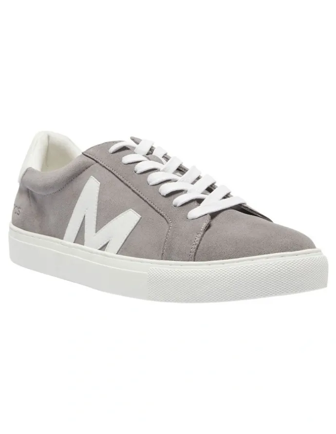 Marcs Varsity Leather Sneakers in Grey/White