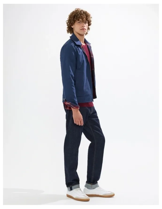 Marcs Victor Reversible Check Jacket in Fig/Navy