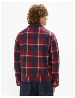 Marcs Victor Reversible Check Jacket in Fig/Navy