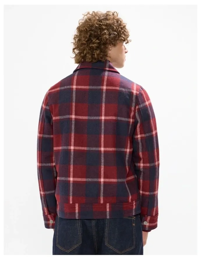 Marcs Victor Reversible Check Jacket in Fig/Navy