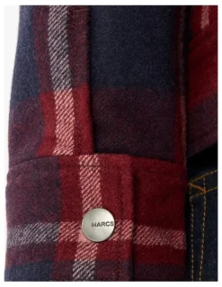 Marcs Victor Reversible Check Jacket in Fig/Navy