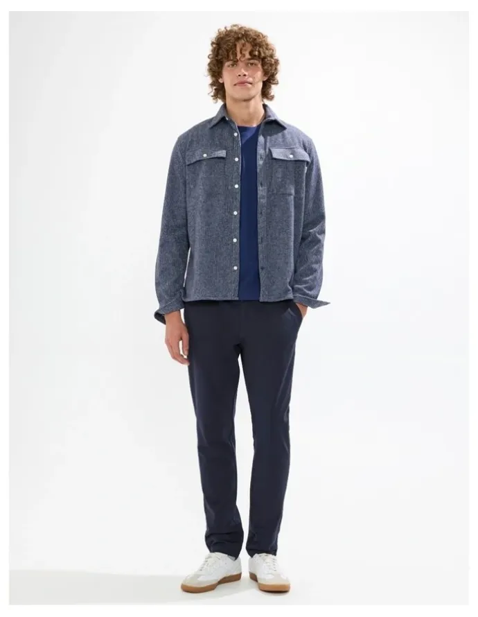 Marcs Wright Dogtooth Shirt in Navy